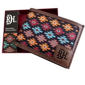 Red Dirt Hat Co Men's. Southwest Canvas Inlay Bifold Wallet